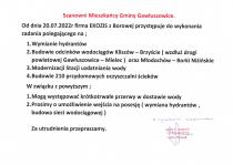 Ogłoszenie realizacja umowy EKOZIS.